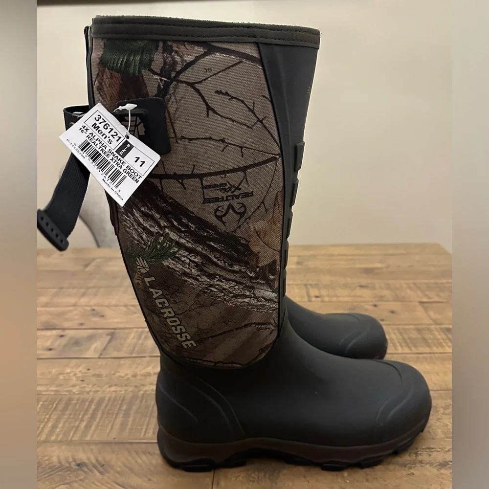 NWT Lacrosse 4X Alpha Camo Waterproof Snake Boot 16